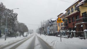 Oszronione drzewa i krajobraz zimowy w Dębicy podczas fali mrozów luty 2026.