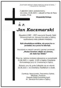 Nekrolog, czarno biały